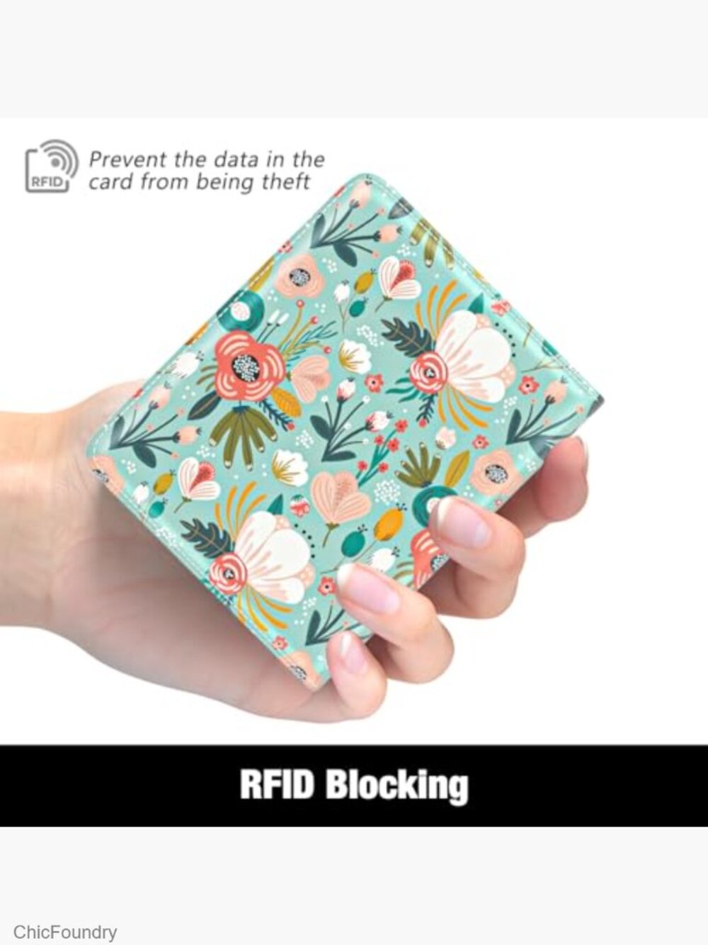 RFID Blocking Bifold Slim Wallet with Card Slots and Zipper Coin Pocket - Picture 5 of 7